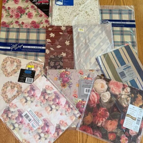 11 Vintage Gift Wrap Wrapping Paper All Occasions Mostly New - Picture 1 of 6